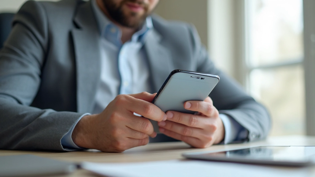 Pessoa usando aplicativo móvel de orçamento com gráficos financeiros claros