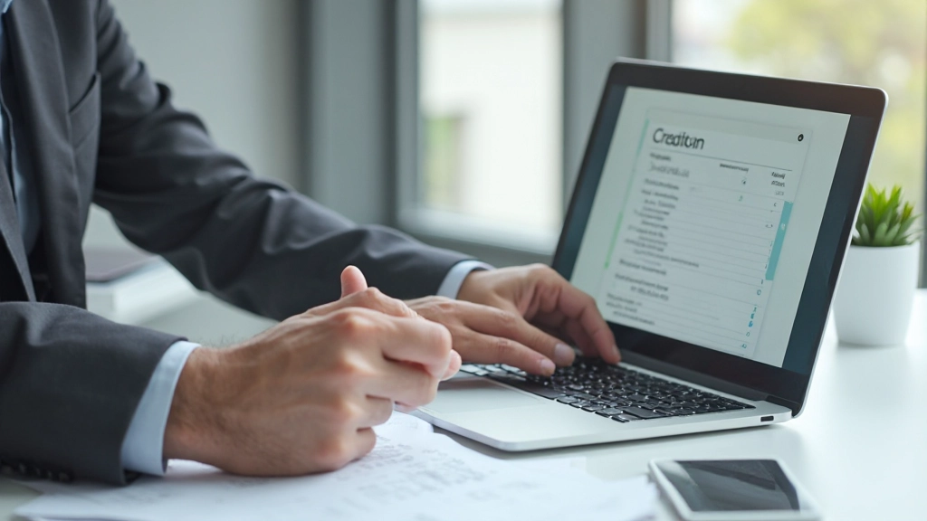 Profissional analisando relatório de crédito no computador